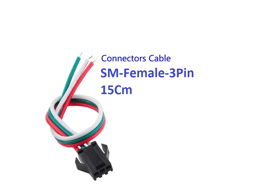 ‫سیم اتصال,بین راهی,جامپر وایر,کابل پین تغذیه 3pin SM Pitch 2.54mm Wire Cable Connector feMale SM.54